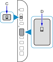 図:ダイレクトボタンを長押し、ダイレクトアイコンが点滅